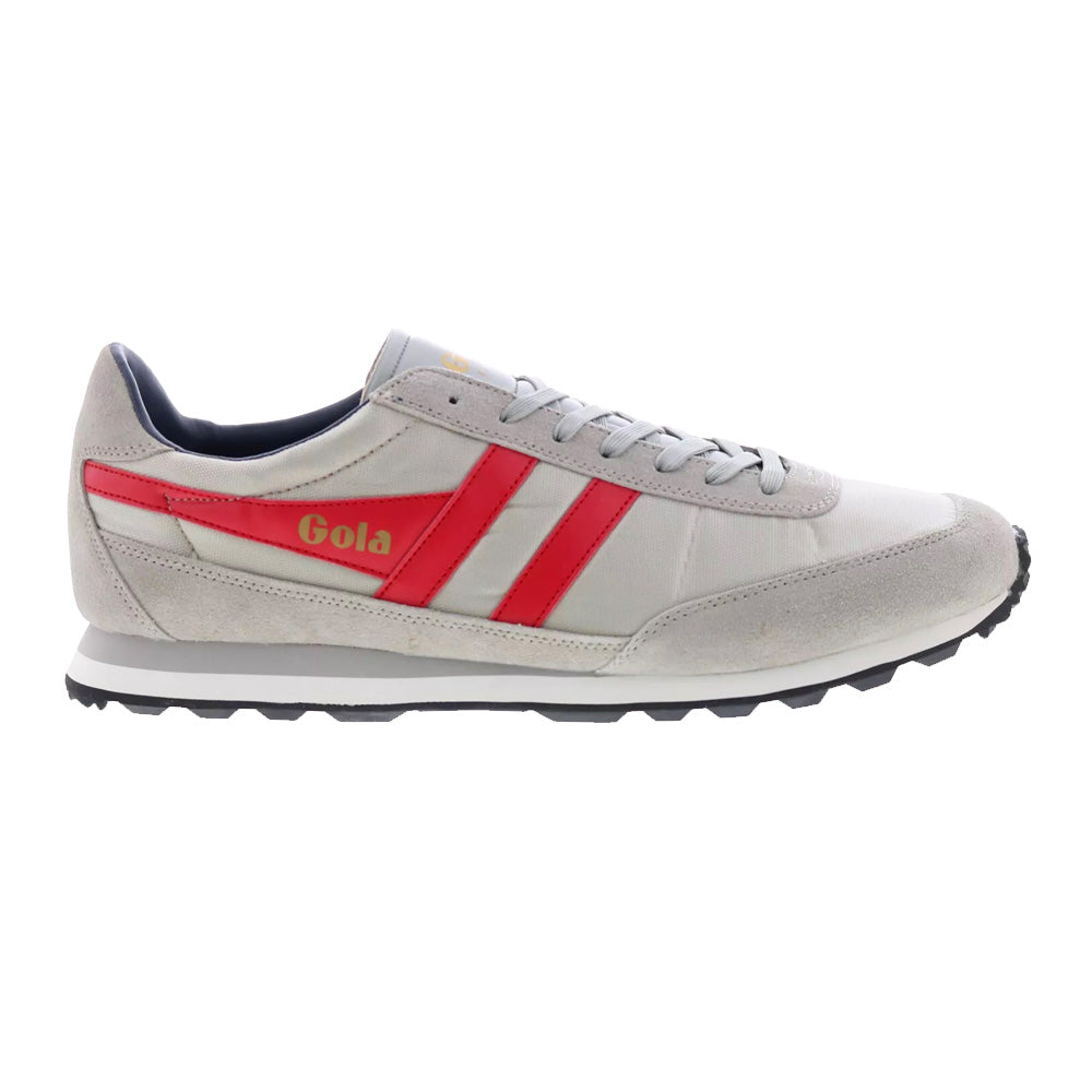 Gola Classics Flyer New Mens Retro Trainer 70s Inspired Style Sneakers Gray Red CMA597