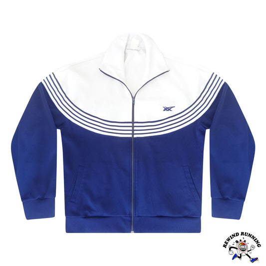 Asics Tiger Vintage 70s 80s Blue and White Striped Track Jacket