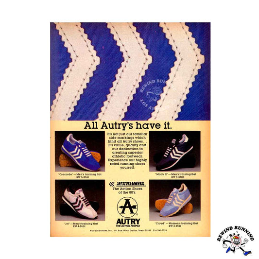 Autry Jetstreamers 1980 Vintage Running Shoes Sneaker Print Ad