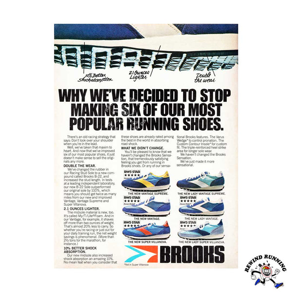 Brooks Vantage & Super Villanova 1980 vintage sneakers ad – Rewind Running™