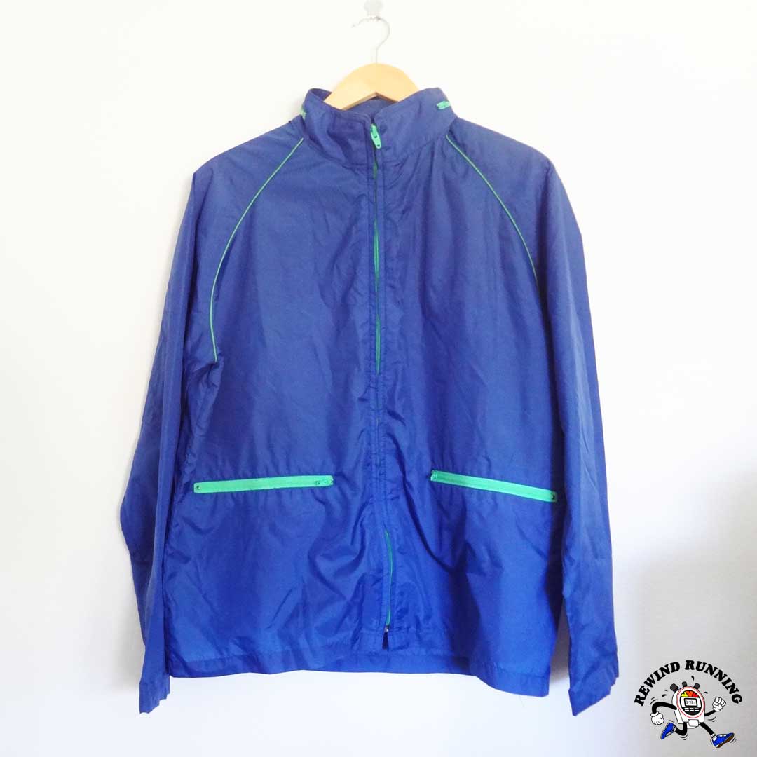 Bruce Jenner Vintage 70s 80s Blue & Green Sports In Motion Full Zip Track Jacket Wind Breaker Men's Medium