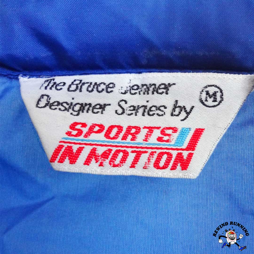 Bruce Jenner Vintage 70s 80s Blue & Green Sports In Motion Full Zip Track Jacket Wind Breaker Men's Label Medium