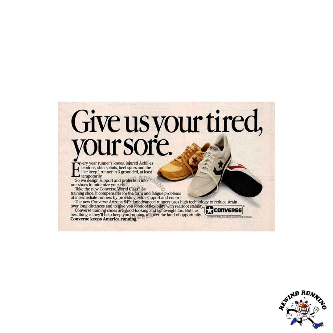 Converse Arizona 84 and World Class 84 Vintage Running Shoes 1981 Sneaker Print Ad