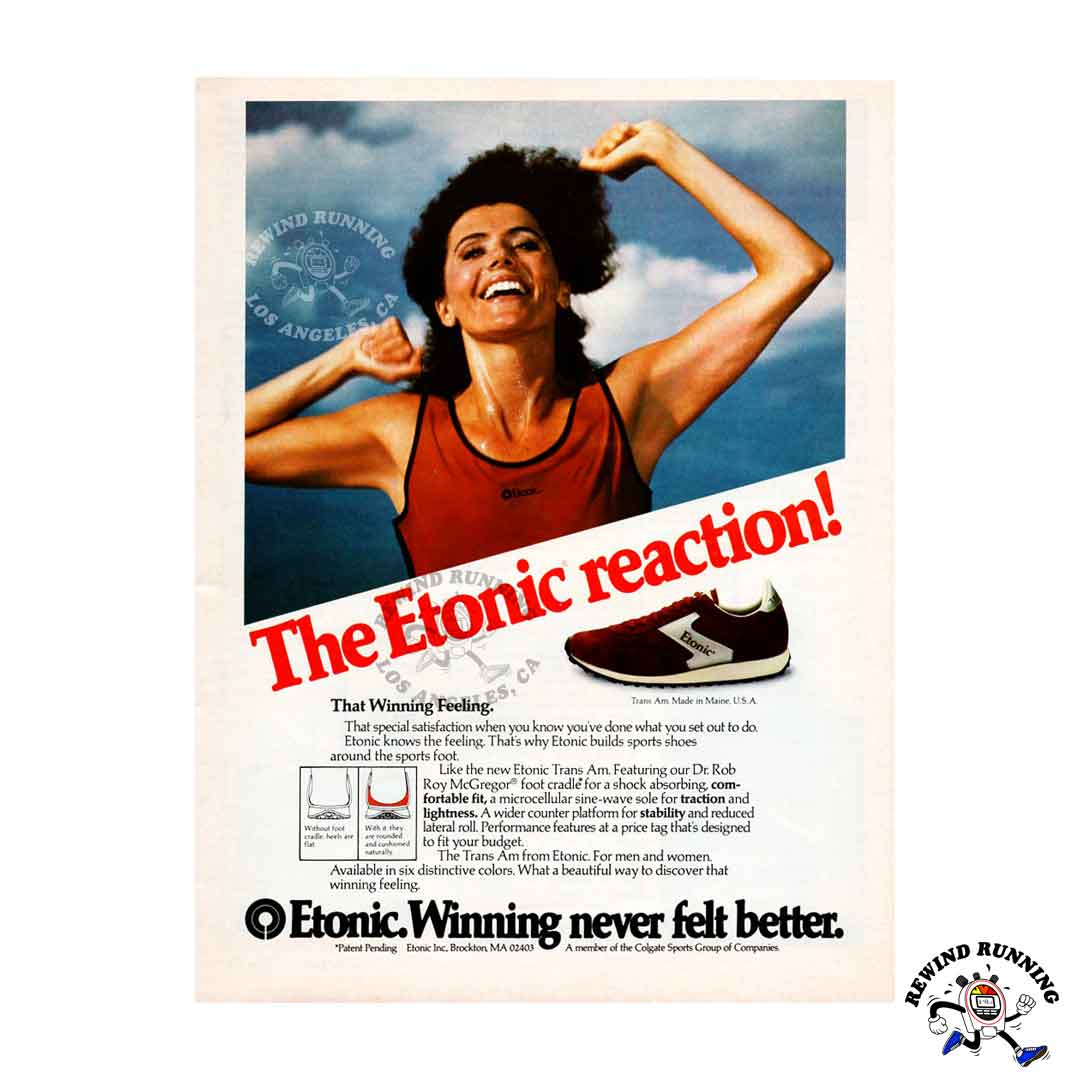 Etonic Trans Am Women's 1981 Vintage Running Shoes 80s Sneakers Print Ad