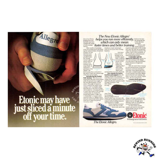 Etonic Allegro 1983 vintage running shoes sneakers print ad