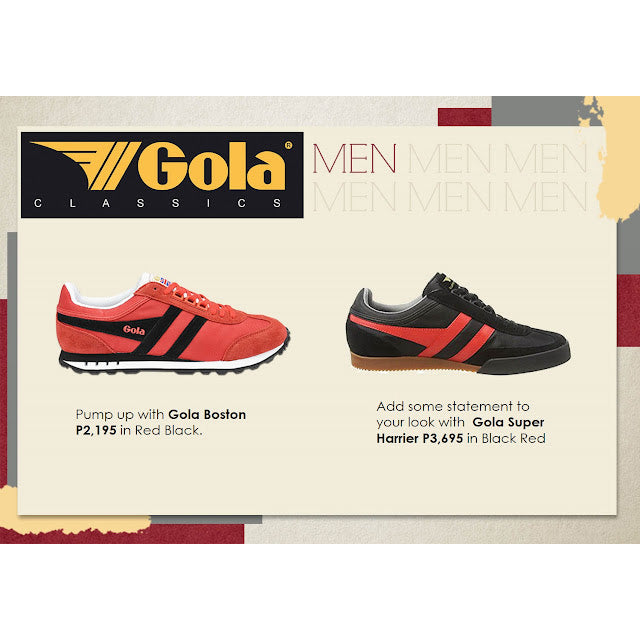 Gola Classics Mens Boston New Retro Sneakers Red Black Size 9