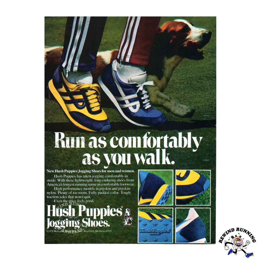 Hush Puppies Jogging Shoes 1978 Vintage Running Shoes 70s Sneakers Print Ad