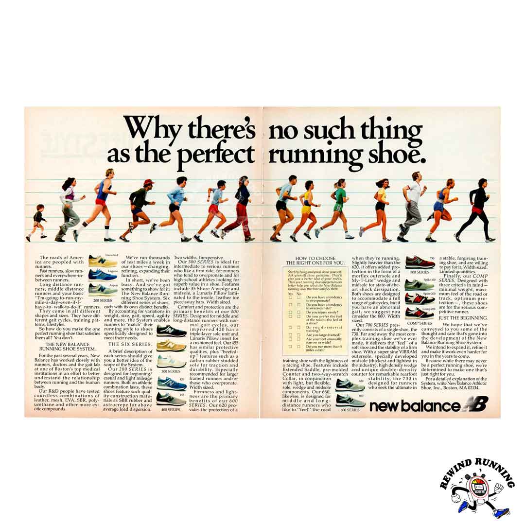 New Balance 200, 300, 400, 600 and 700 Series Vintage Running Shoes 80s Sneaker Print Ad from 1981