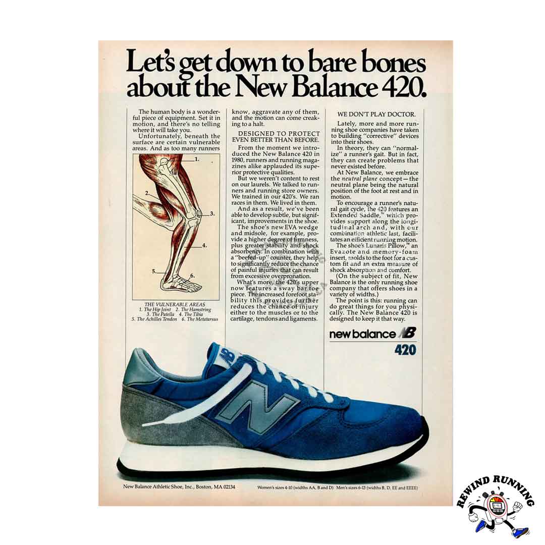 New Balance 420 Vintage Running Shoes 80s Sneaker Print Ad from 1981