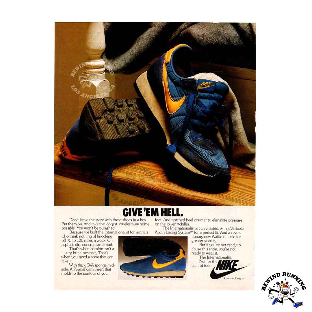 Nike Vintage Internationalist 'Give 'Em Hell' 1981 Running Shoes 80s Sneakers Print Ad