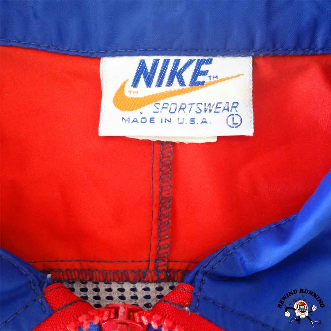 Nike OG Vintage 'Orange Tag' Zip Pullover Windbreaker 70s 80s Blue Red Track Jacket Anorak Large Neck Label