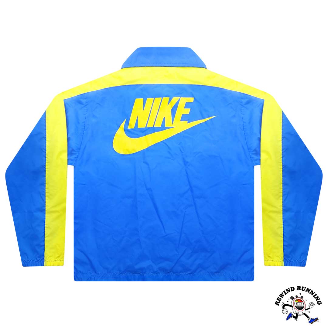 Nike Vintage 70s 80s UCLA Blue & Yellow 1/4 Zip Pullover Windbreaker Anorak Rear Large Logo