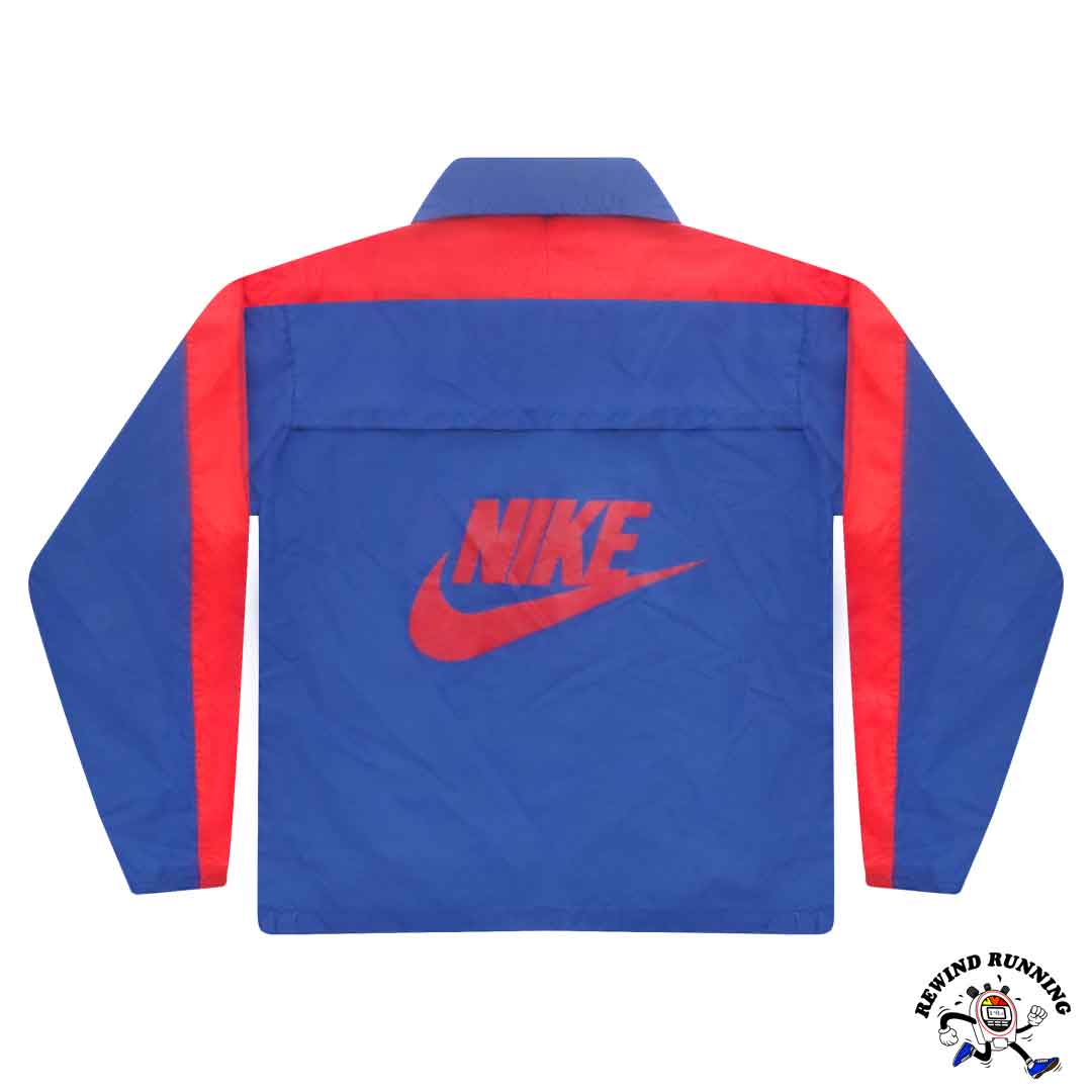 Nike OG Vintage 'Orange Tag' Zip Pullover Windbreaker 70s 80s Blue Red Track Jacket Anorak Large Rear Nike Logo