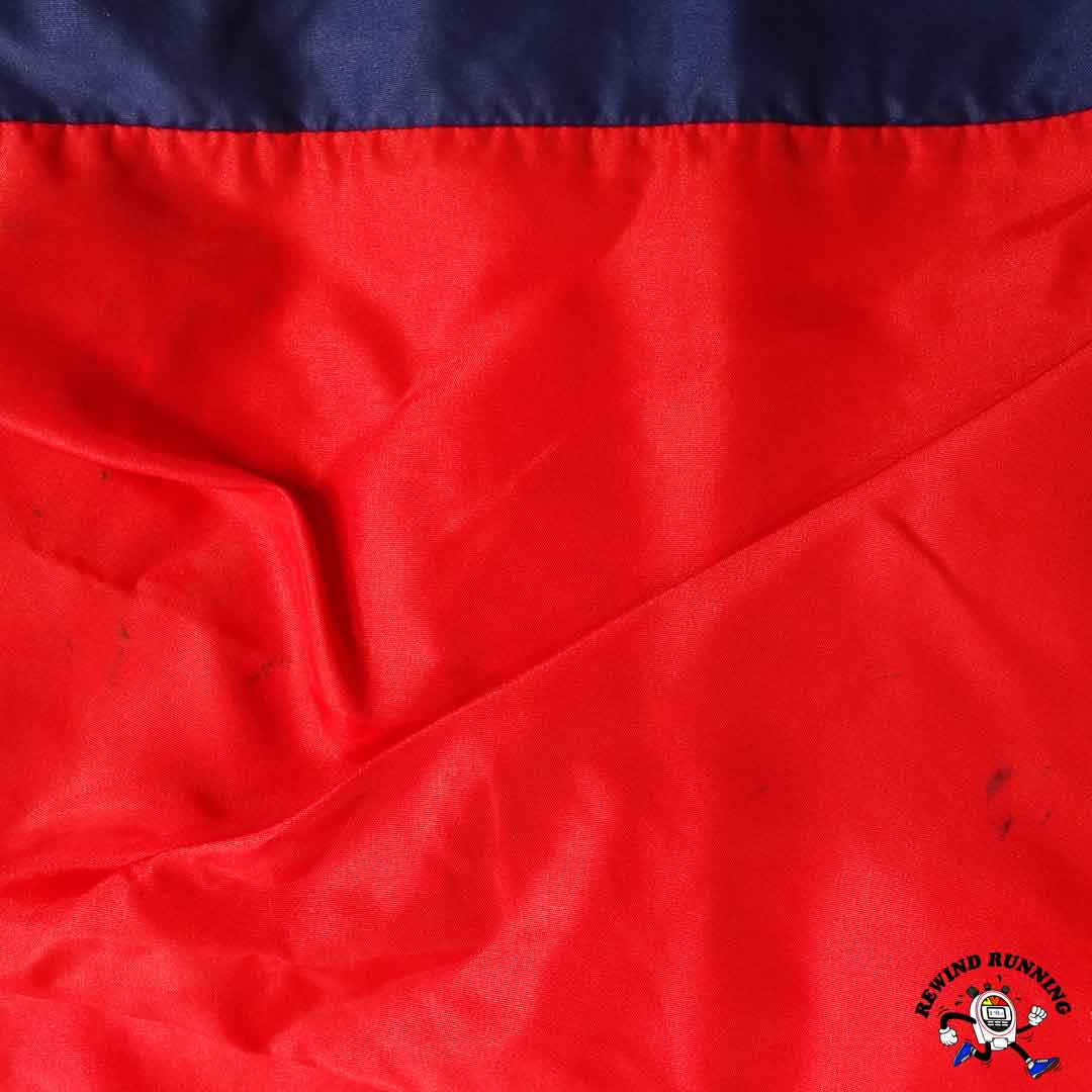 Nike OG Vintage 'Orange Tag' Zip Pullover Windbreaker Pinwheel Era 70s 80s Red Blue Track Jacket Anorak Distressed Large Distressed Blemishes Detail