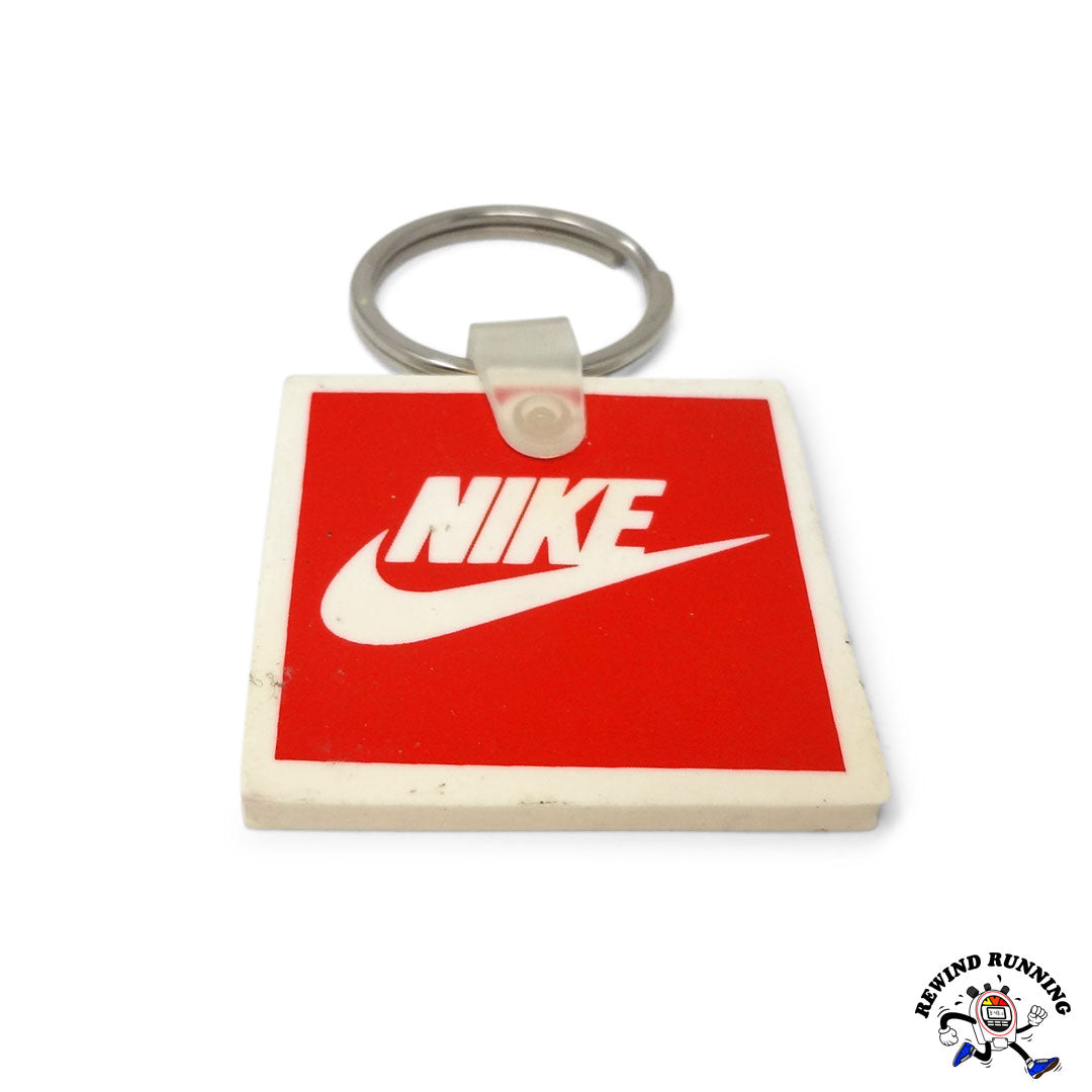 Nike Swoosh Logo Rare Vintage Orange Square Rubber Promo Keychain Keyr Rewind Running