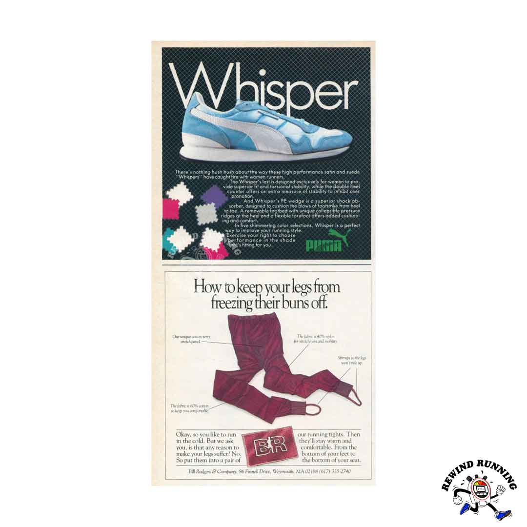 Puma Whisper 1983 Vintage Sneaker Running Shoes Bill Rodgers Running Print Ad