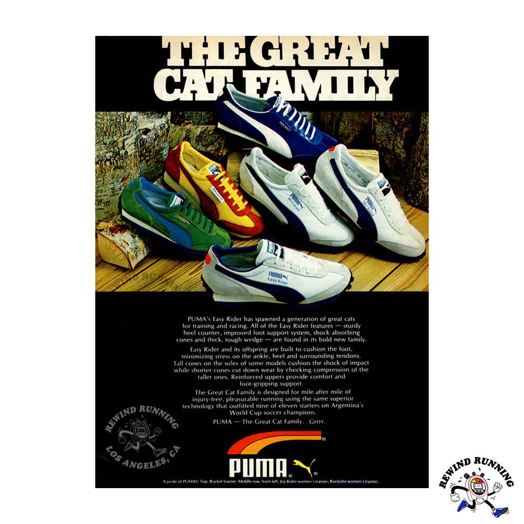 Puma 'Great Cat Family' 1978 Vintage Running Shoes 70s Sneakers Print Ad