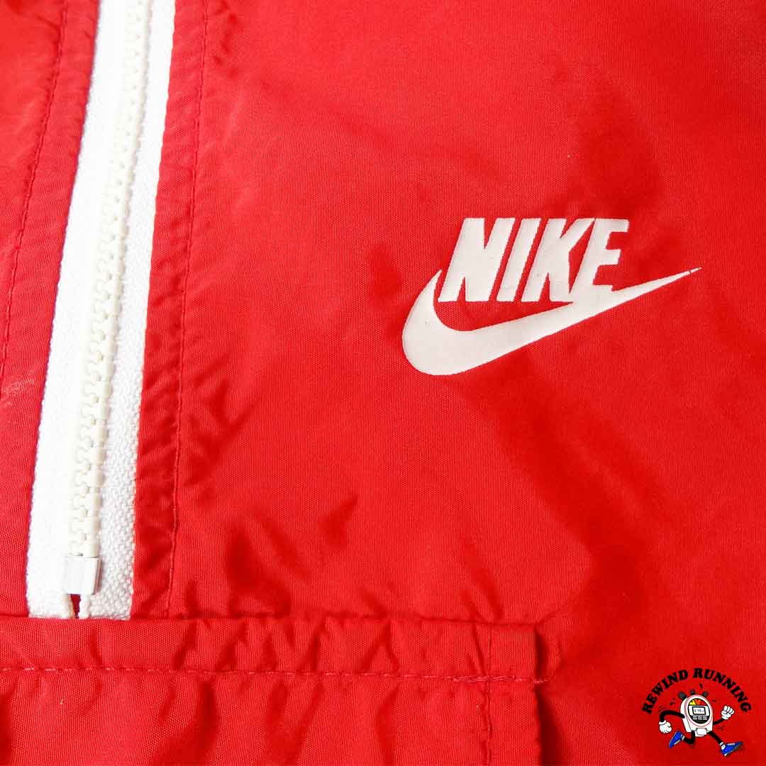 Nike OG Vintage Pullover Windbreaker 70s 80s 'Orange Tag' Red Track Jacket Anorak Medium Front Nike Logo