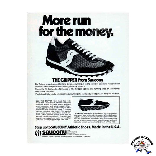 Saucony Gripper 1977 Vintage Running Shoes 70s Sneakers Print Ad