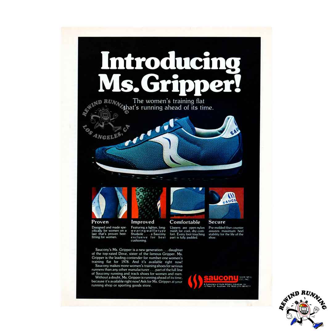 Saucony Ms. Gripper 1978 Vintage Running Shoes 70s Sneakers Print Ad