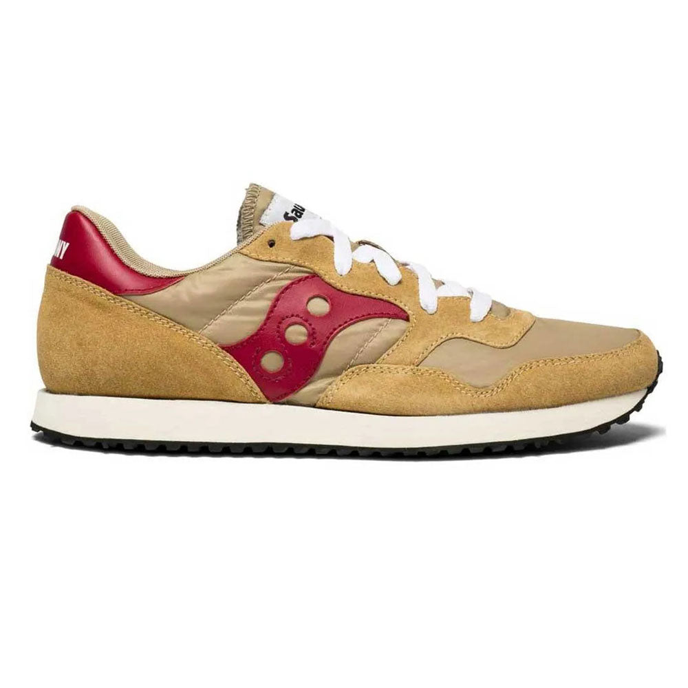 Saucony Originals New Men's DXN Trainer Tan Red Retro Sneakers Side Profile