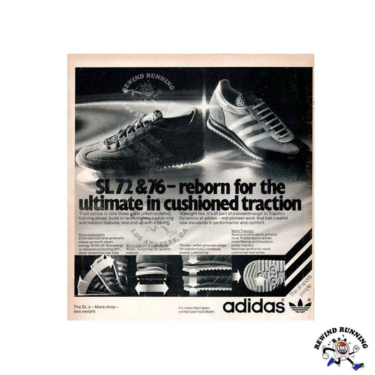 adidas SL72 SL76 1977 Running Shoes 70s Sneakers Print Ad