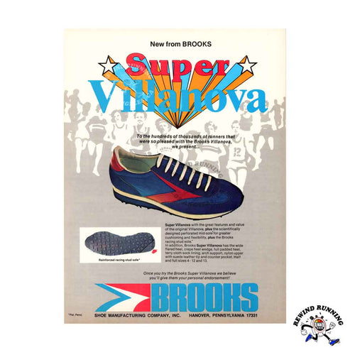 Brooks Super Villanova 1978 vintage sneakers ad – Rewind Running™