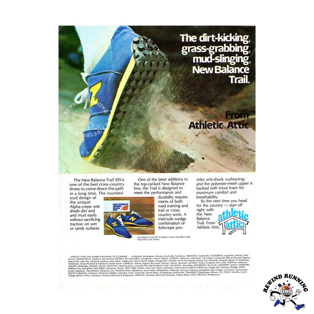 New Balance 355 Athletic Attic 1978 vintage sneaker ad – Rewind Running™