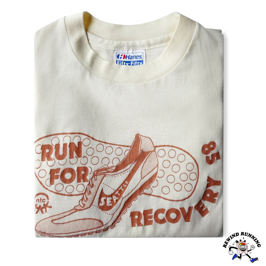 Rewind Running Nike Inspired Run for Seattle Recovery 85 1980s Vintage Nike Roadrunner Running T-Shirt