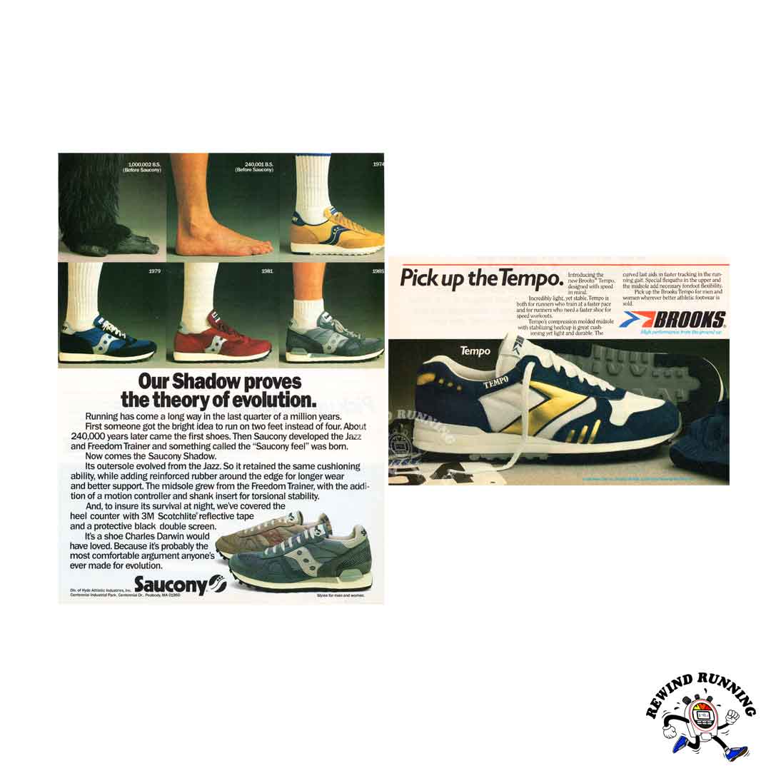 Saucony Shadow & Brooks Tempo Vintage 1985 Running Shoes Sneaker Ad ...